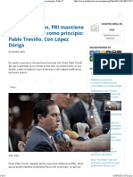 01-04-15 Hay Recaudación, PRI Mantiene Disciplina Fiscal Como Principio: Pablo Treviño. Con López Dóriga