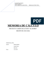 Memoria de Cálculo Camino Los Morros 3 Nu