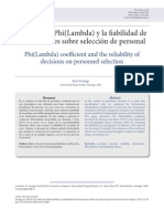 Coeficiente Phi (Lambda) y La Fiabilidad de Las Decisiones Sobre Selección de Personal. Revista de Psicologia, 23 (1) 12-20