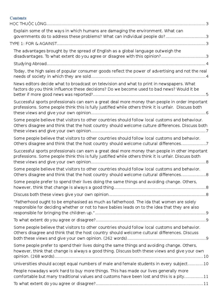 Writing IELTS Task 2 Model | PDF