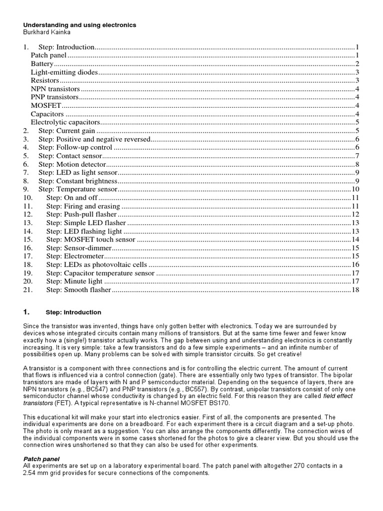 Understanding and Using Electronics Transistors PDF Field Effect