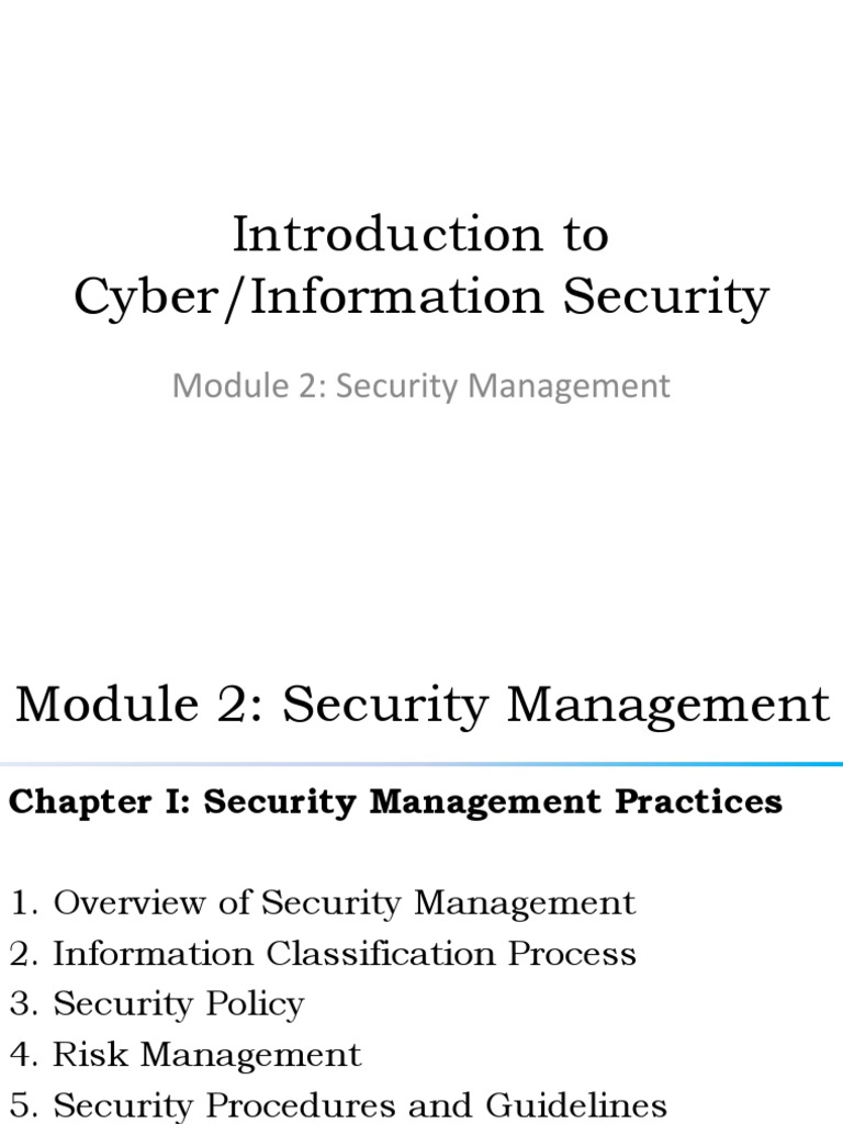 Security Management Practices Overview | PDF | Classified Information ...