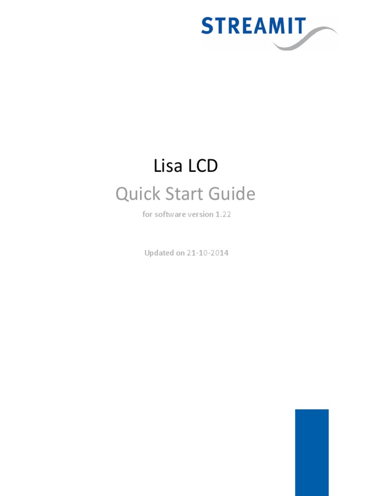 Lisa LCD Quick Start Guide | PDF | Provisioning | Streaming Media