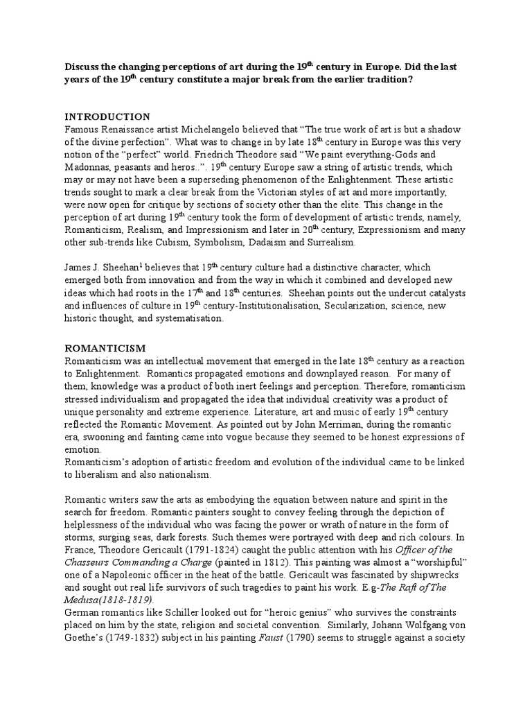 19th Century European Art Movements | PDF | Realism (Arts) | Impressionism