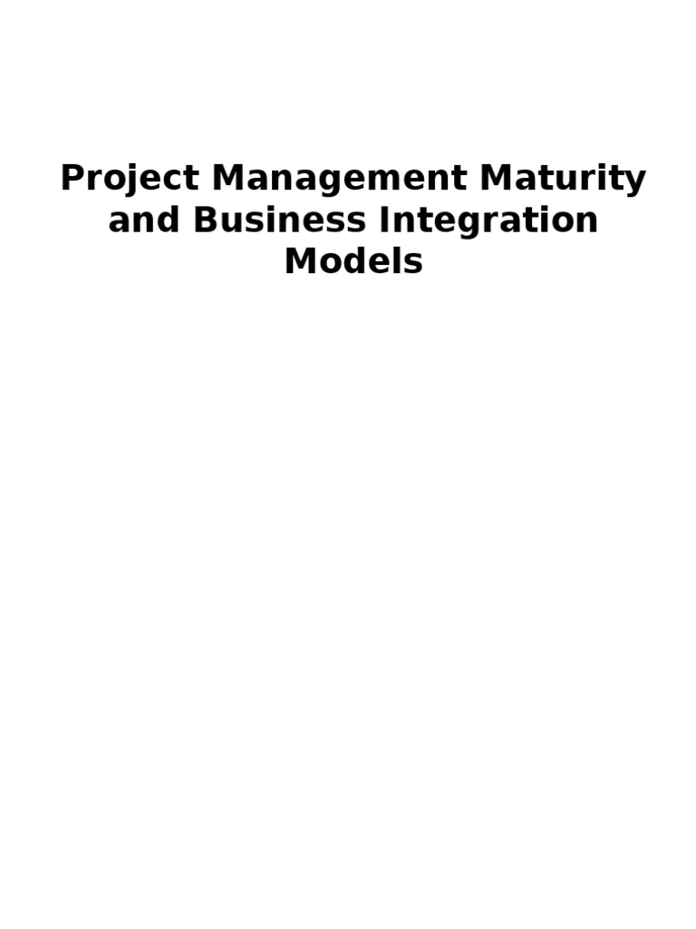 Project Management Maturity Models Explained | PDF | Project Management ...