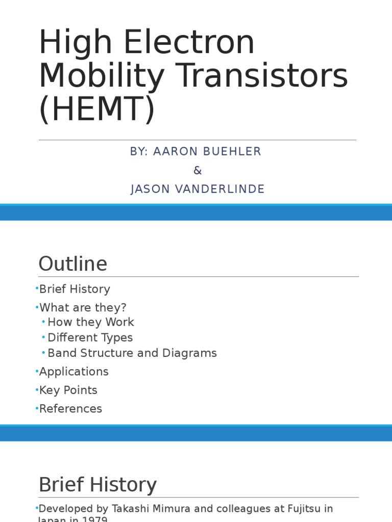 High Electron Mobility Transistors Overview | PDF | Condensed Matter ...