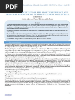 Cultural Perception of the Sport Experience and Temporal Behavior of Tunisian Players Volleyball