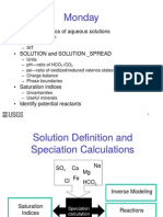 Monday: - Thermodynamics of Aqueous Solutions