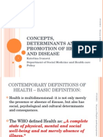 Concepts, Determinants and Promotion of Health