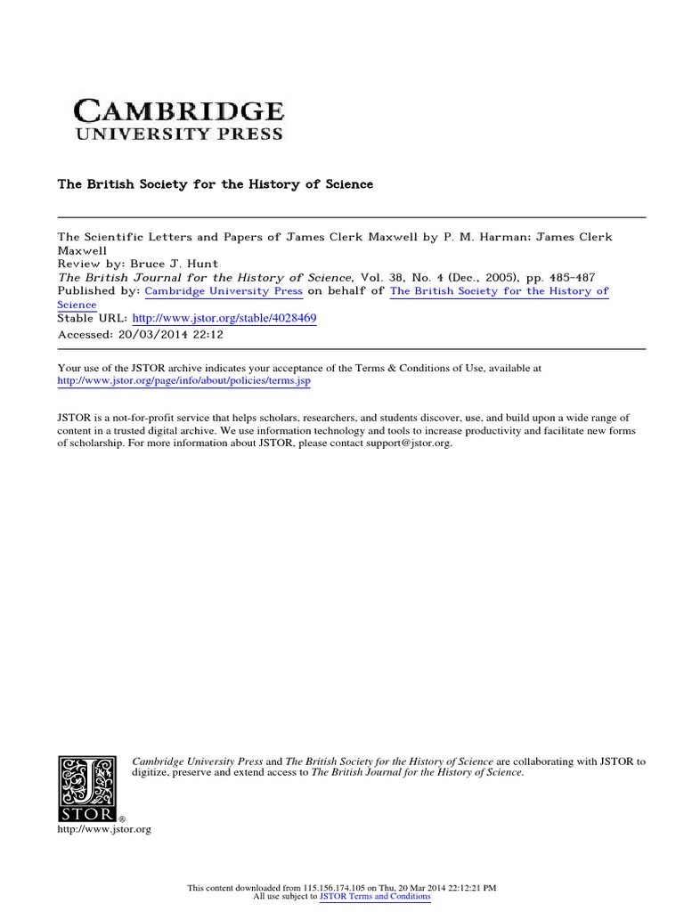 Maxwell's Scientific Papers Reviewed | PDF | James Clerk Maxwell ...