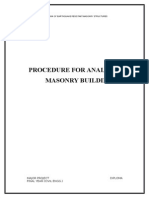 Procedure For Analysis of Masonry Building: Computer Aided Design of Earthquake Resistant Masonry Structures