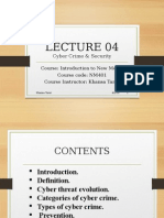 Cyber Crime & Security: Course: Introduction To New Media Course Code: NM401 Course Instructor: Khansa Tarar