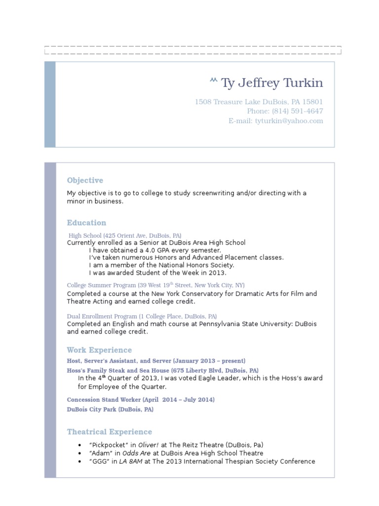 Turkin Ty Resume | PDF | Language Arts & Discipline