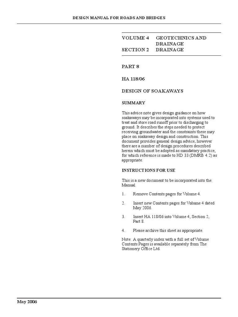 Design Manual For Roads and Bridge | PDF | Surface Runoff | Groundwater