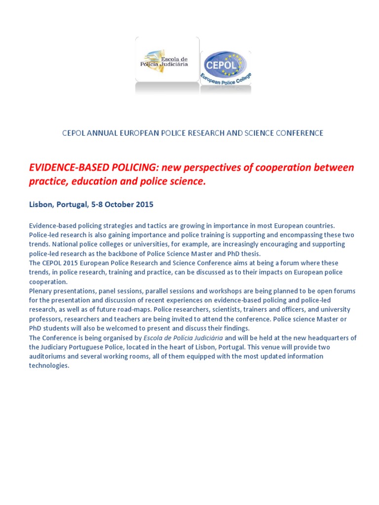 2015 Cepol Annual European Police Research and Science Conference | PDF ...