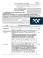 Direct Instruction Lesson Plan Template: Activity Description of Activities and Setting Time