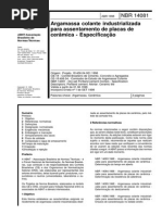 NBR 14081-1998 - Argamassa Colante Industrializada para Assentamento de Placas de Cerâmica - Especificação
