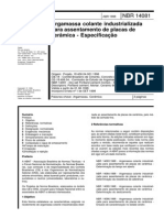 NBR 14081-1998 - Argamassa Colante Industrializada para Assentamento de Placas de Cerâmica - Especificação