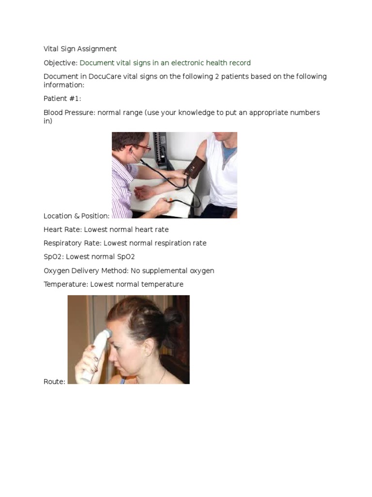 Vital Signs Documentation Guide | PDF