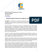 Senado anuncia Centros de Acopio pro víctimas de Haití