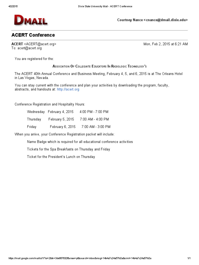 Acert Conference Confirmation PDF
