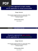 A generic approach to topic models and its application to virtual communities
