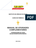UNIP Manual de Atividades Complementares FARMÁCIA 2013-14 