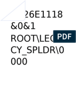 226E1118 &0&1 Root/Lega Cy - Spldr/0 000