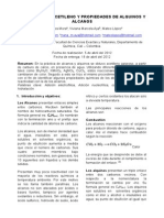 Obtención de Acetileno y Propiedades de Alquinos y Alcanos