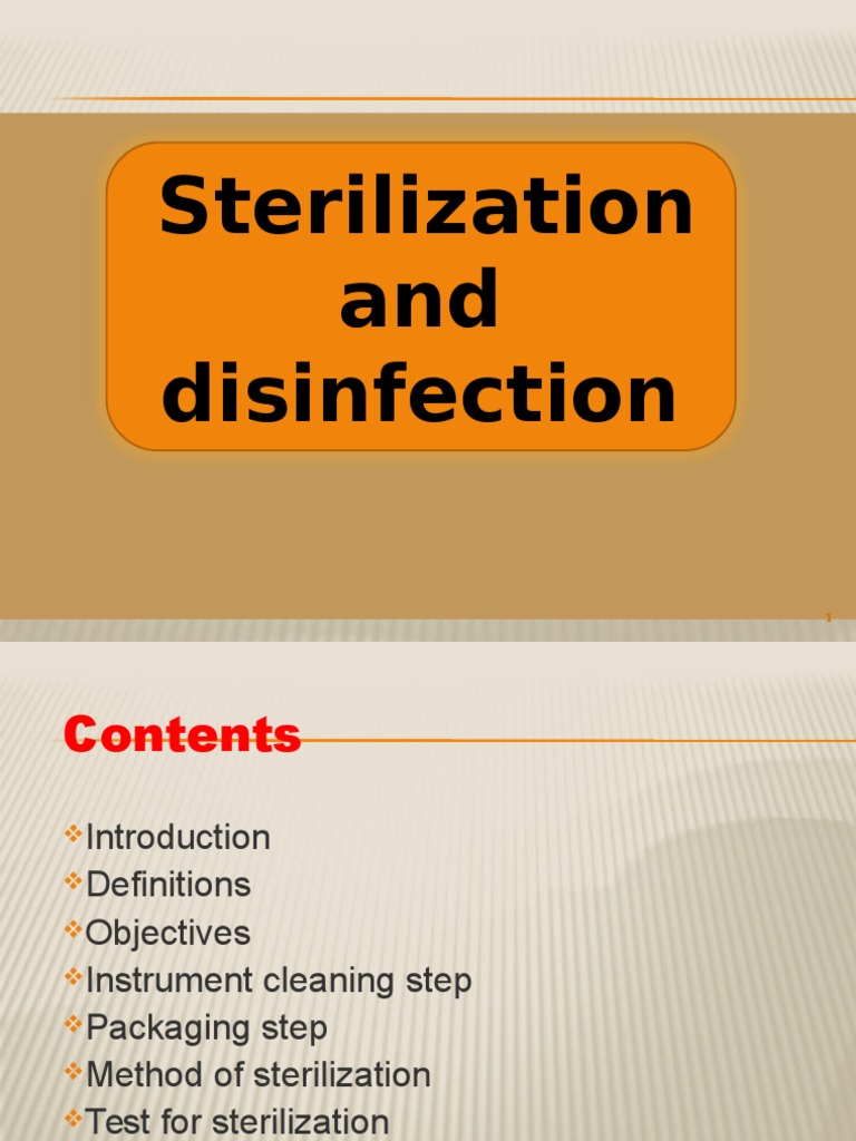Sterilization and Disinfection Methods | PDF | Sterilization ...