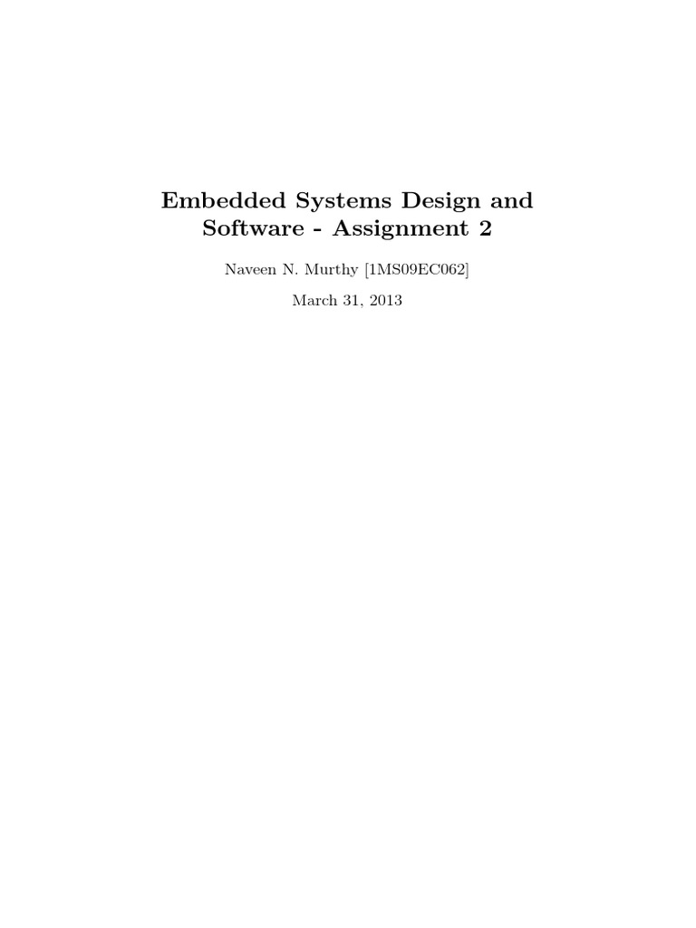 Embedded Systems Assignment2 - 1MS09EC062 | PDF | Embedded System ...