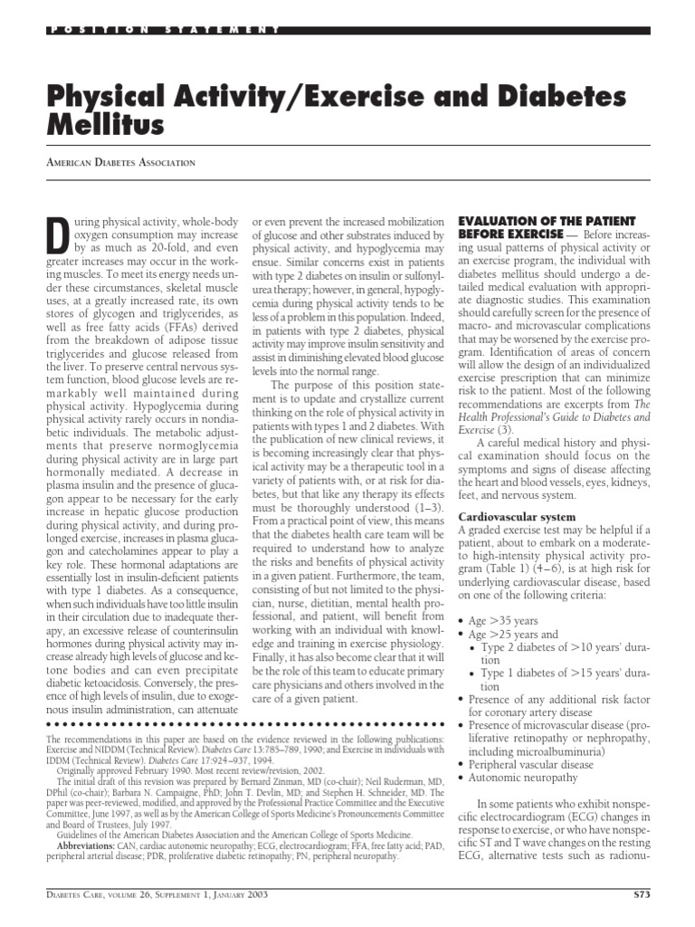 Exercise Guidelines for Diabetes Management | PDF | Wellness