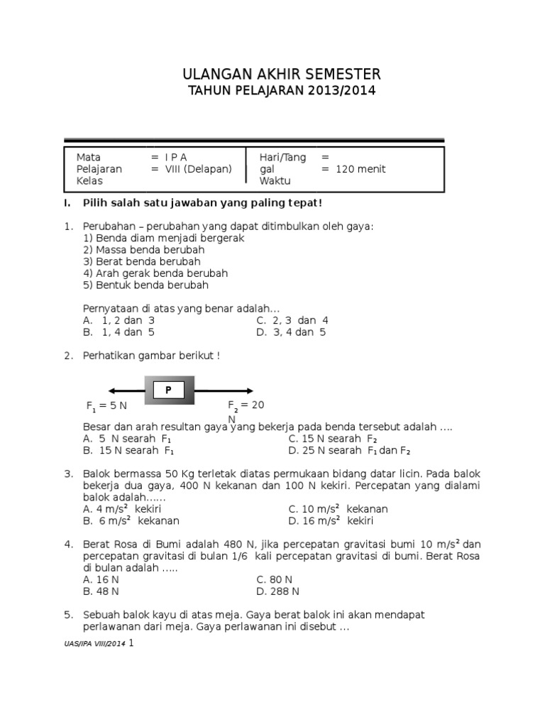 Download Kunci Jawaban Dan Soal Soal Uas Qur An Hadits Kelas Soal Uas Ipa Kelas 8 Semester 1 Dan Kunci Jawaban Kurikulum 2013