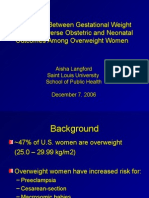 Association Between Gestational Weight Gain and Adverse Obstetric and Neonatal Outcomes Among Overweight Women