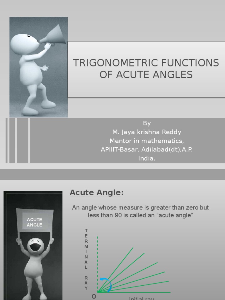 Trigonometric Functions of Acute Angles | PDF | Trigonometric Functions ...