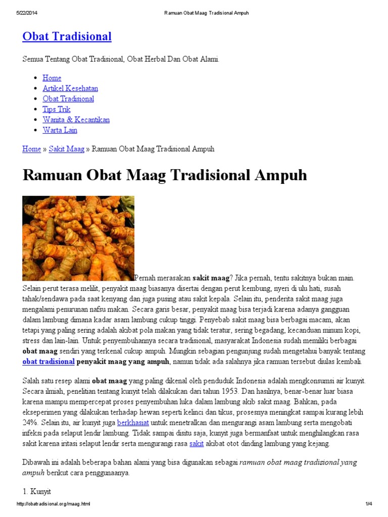 Obat Tradisional Maag Obat Tradisional Maag