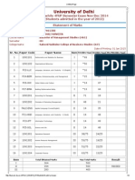 University of Delhi: Erstwhile 4YUP Semester Exam Nov Dec 2014 (Students Admitted in The Year of 2013) Statement of Marks