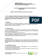 Edital Seleção Aluno Regular - 2015 PDF