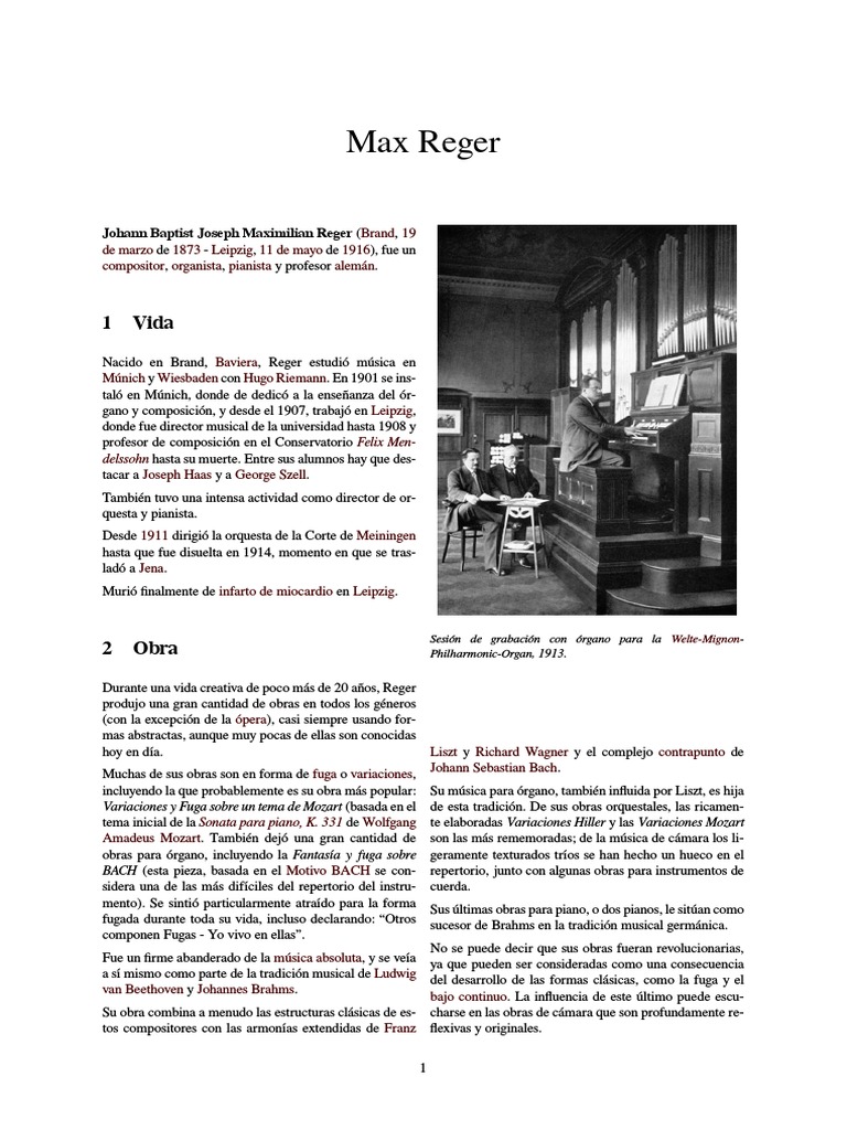 Max Reger | PDF | Música clásica | Formas musicales