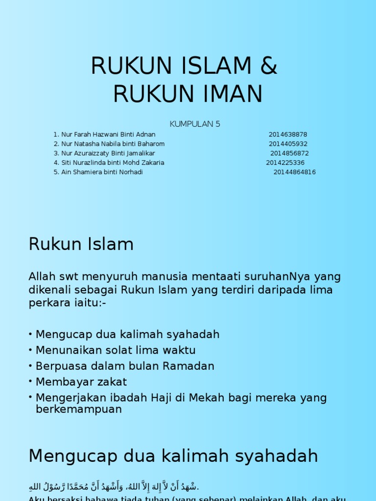 Rukun Islam Rukun Iman