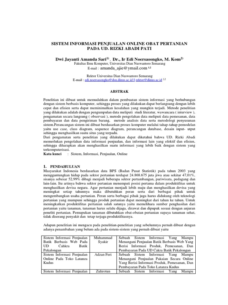 Jurnal Sistem Penjualan Online
