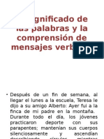 El Significado de Las Palabras y La Comprensión