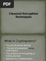 2.0 Classical Encryption Techniques