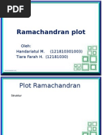 Ramachandran Plot: Oleh: Handariatul M. (121810301003) Tiara Farah H. (12181030)