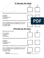 CPU Do Now Connection and Exit Ticket