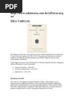 Resumo Sobre a ERA VARGAS