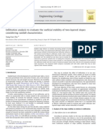 Analisis de Infiltracion para Evaluar La Estabilidad de La Superfice de Dos Capas de Talud Considerando Un Registro de Precipitacion