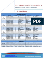 CIL Season 3 - Schedule