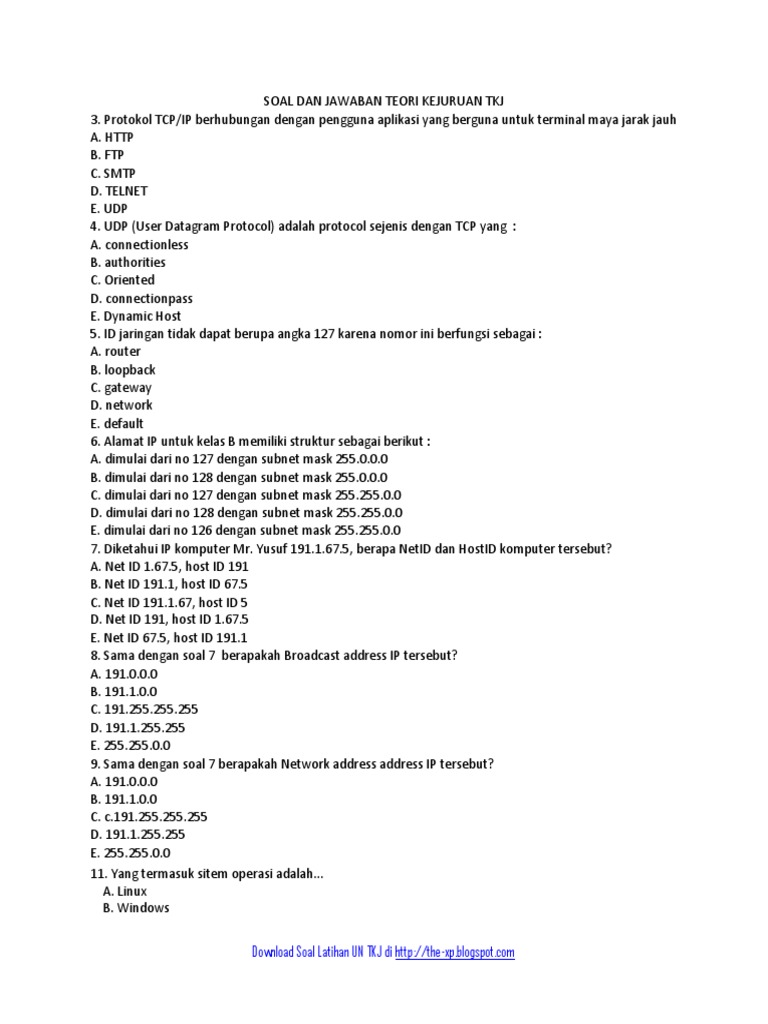 Download Kumpulan Soal Unbk Smk