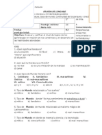 Prueba de Lenguaje 2 Literatura Mil Identidades 1°nm